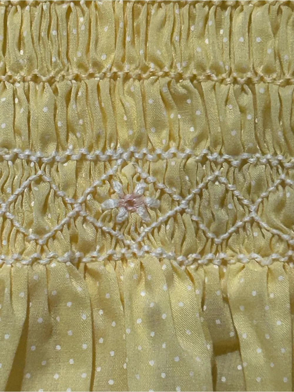 Vintage Polly Flinders Hand-Smocked Dress (c. 1989–1993) • Girls Size 6